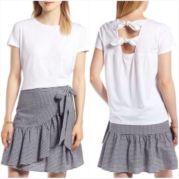 1901 Tie Back Cotton Tee - Size XS - Picture 1 of 8